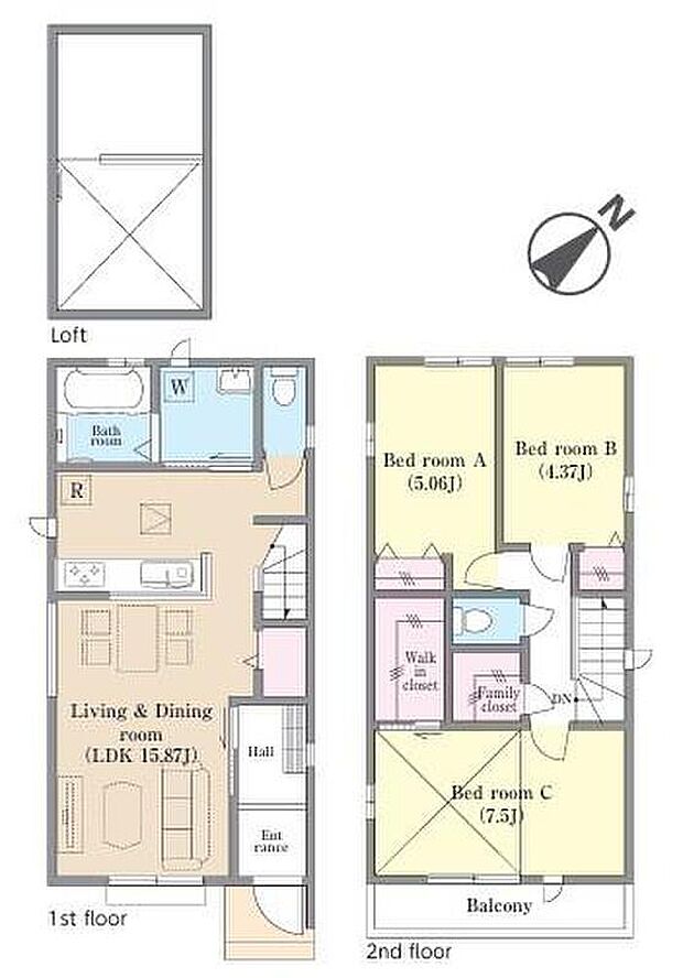 (A号棟)、価格6890万円、3LDK、土地面積83.07m2、建物面積82.8m2