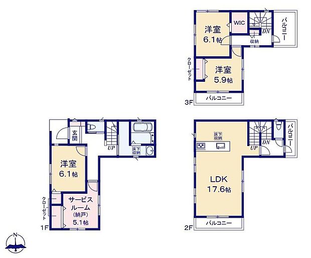 (2号棟)、価格4680万円、3LDK+S、土地面積89.44m2、建物面積103.08m2