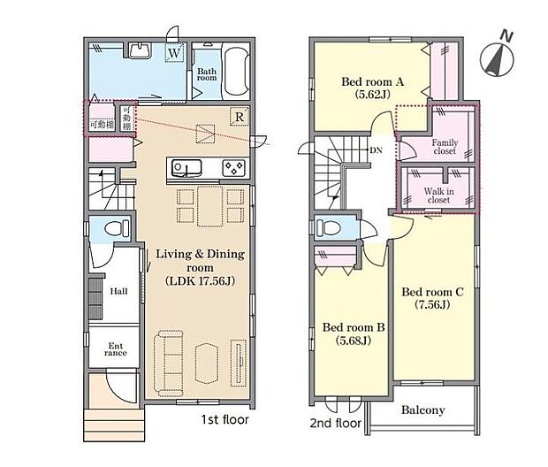 (A号棟)、価格4490万円、3LDK、土地面積103.3m2、建物面積96.56m2