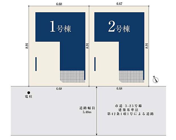 カースペースは雨の日も安心のビルトインガレージ。前面道路は車通りが少ないため、駐車の際にもスムーズです♪
