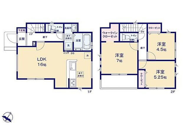 (1号棟)、価格3490万円、3LDK、土地面積83.62m2、建物面積82.8m2