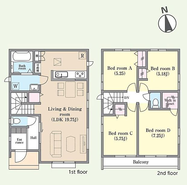 (1-C号棟)、価格4390万円、4LDK、土地面積107.6m2、建物面積97.5m2