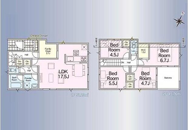 【4LDK】◇調理中にも会話が楽しめる対面式キッチン採用♪
◇大型FCやホール収納×2など、共有スペースの収納も充実で空間が片付きます♪
◇お布団もたっぷり干せる広々したインナーバルコニー♪雨の日も安心です!