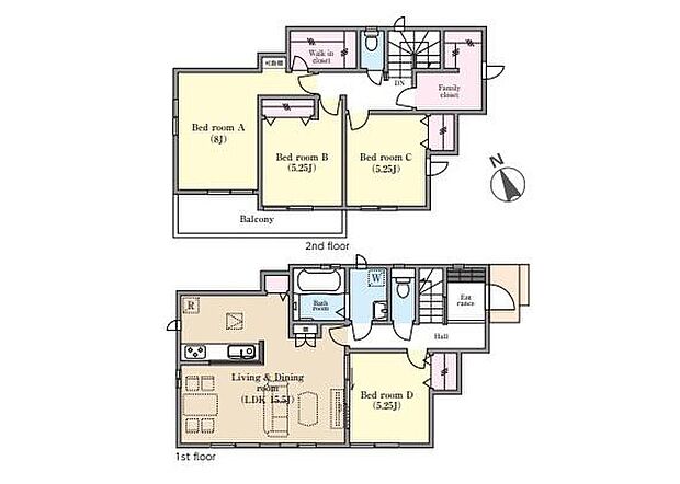 【4LDK】◇リビングに続く洋室!書斎やお子様の遊びスペースなどの普段使いから客間まで用途は様々♪
◇8帖の主寝室にはWICや可動棚を完備!空間をゆったり使えます♪
◇衣類や大きなバッグなども収納できるFC♪