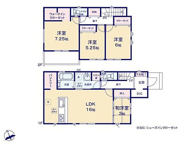 【4LDK】全居室南西向きの明るい間取り♪
リビング続きの和室は、キッチンから目が届くのでお子様のお昼寝にも便利です♪
食料品や水等の買い置きがたくさんできる大容量のパントリー♪