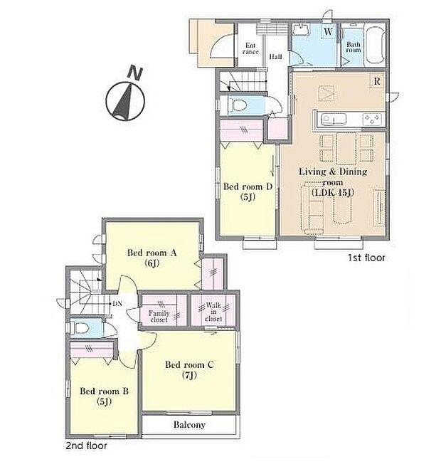 【4LDK】◇家事効率の良い水回り集中プラン♪
◇開放感のあるキッチンでコミュニケーションを取りながら料理を楽しめます♪
◇全居室収納やWIC、FCLなど大型収納充実♪