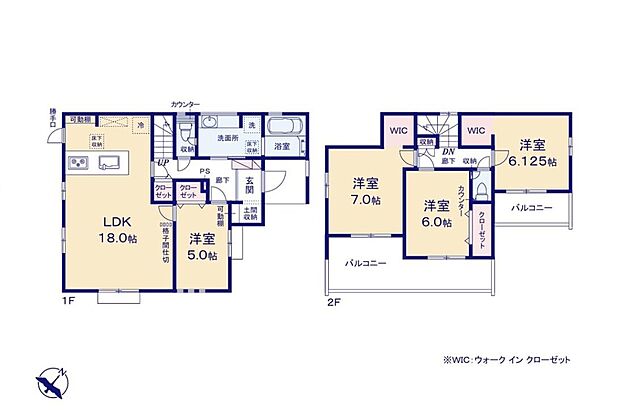【4LDK】◇折上天井採用で開放感抜群の18帖LDK☆キッチンには勝手口有◎
◇土間収納、WIC(2ヶ所)など豊富な収納でお部屋すっきり♪
◇2階居室は全室6帖以上&全室バルコニー付き♪お洗濯も快適☆