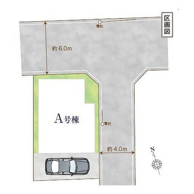 【全体区画図】JR常磐線「北松戸」駅徒歩14分、または自転車5分♪明るく開放感あふれる北東角地です◎
