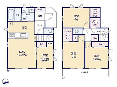 リビングイン階段を採用し、家族が自然と顔を合わせます◎
WICを2部屋に備え衣類や小物をたっぷり収納、衣替えもラクになります☆
忙しい朝もスムーズな家事動線になる水回り集約設計。 