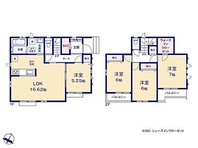 全居室フローリング＆南向きの明るいお住まい♪ベビーカーも置ける玄関すっきりSIC付き☆忙しい朝もスムーズな家事動線の水回り集約設計を採用しています。 