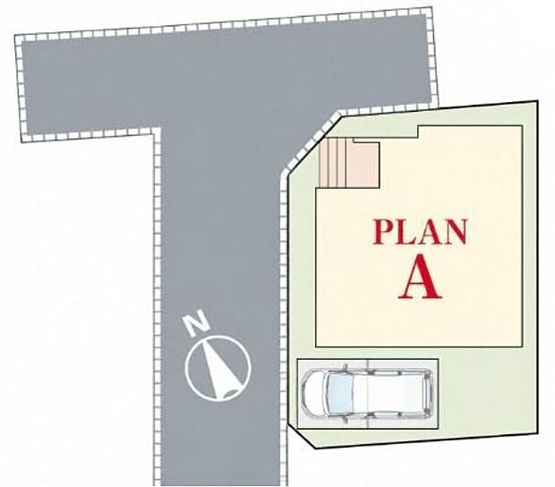 【全体区画図】陽光と風の心地よさを感じる角地の住まい♪
住人以外の車の進入も少なく、小さなお子様を持つご家庭にも安心です♪