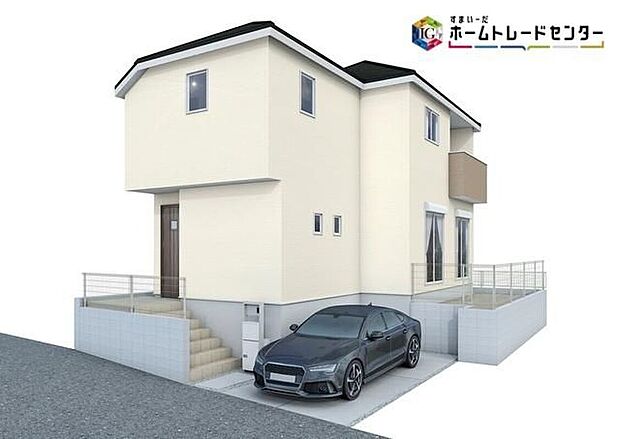 【完成予想図(外観)】☆1号棟☆資料送付・ご見学即対応！建物完成しておりますので、室内ご内覧いただけます♪ご不明点等、スタッフがしっかりと説明させていただきますので、安心して現地をご覧ください♪