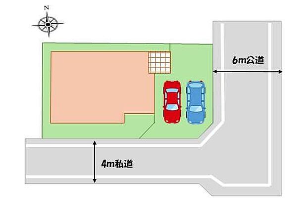 【全体区画図】京成松戸線「五香」駅徒歩5分♪商業施設が揃い、お買物も便利な駅です◎2台を並列駐車できるゆとりあるカースペース完備♪