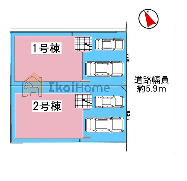 【ホームページに現地動画掲載中】●年中無休:当日予約可●全体区画図です。前面道路広々ございます!