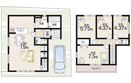 ○笠縫小学校・・・徒歩8分 ○松原中学校・・・徒歩6分 