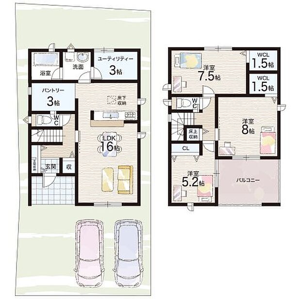 【3LDK+S(納戸)】○豊郷小学校・・・徒歩3分 ○豊日中学校・・・徒歩16分