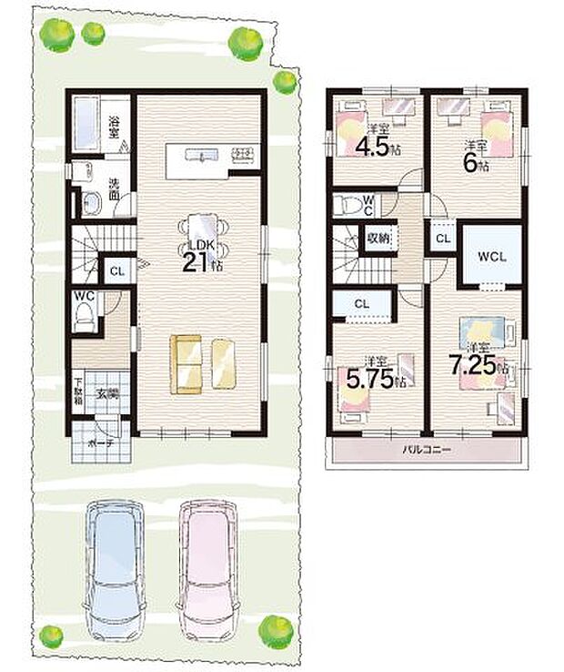 【4LDK】○八幡小学校・・・徒歩21分 ○八幡中学校・・・徒歩16分