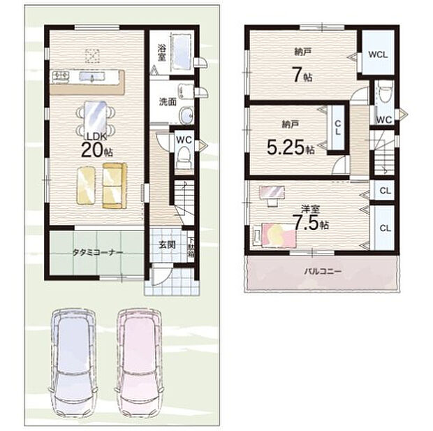 【1LDK+S(納戸)】○草内小学校・・・徒歩7分 ○培良中学校・・・徒歩17分