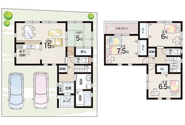 【3LDK+S(納戸)】○唐崎小学校・・・徒歩5分 ○唐崎中学校・・・徒歩10分