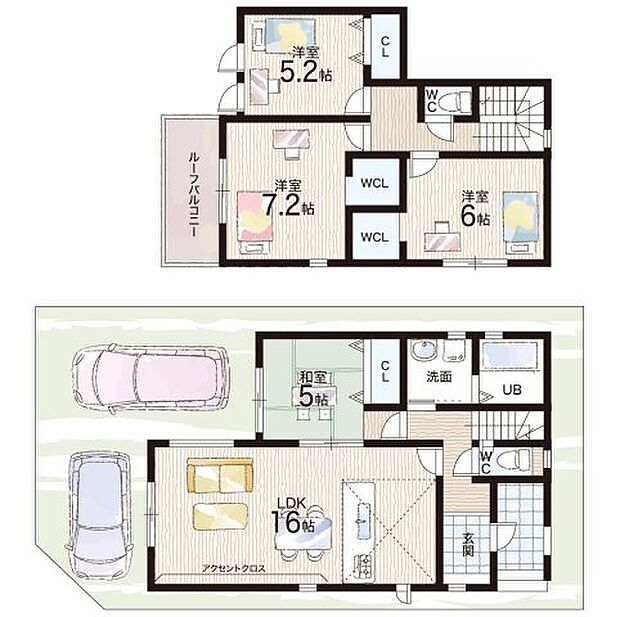 【4LDK】○笠縫小学校・・・徒歩8分 ○松原中学校・・・徒歩13分