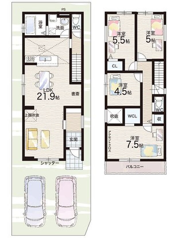 【4LDK】○南笠東小学校・・・徒歩6分 ○玉川中学校・・・徒歩24分