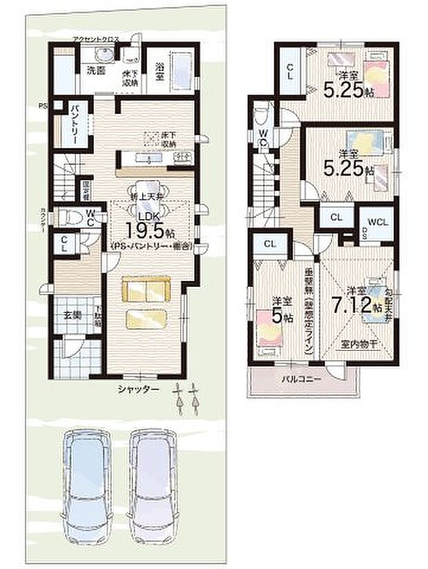 【3LDK】○山田小学校・・・徒歩13分 ○松原中学校・・・徒歩11分