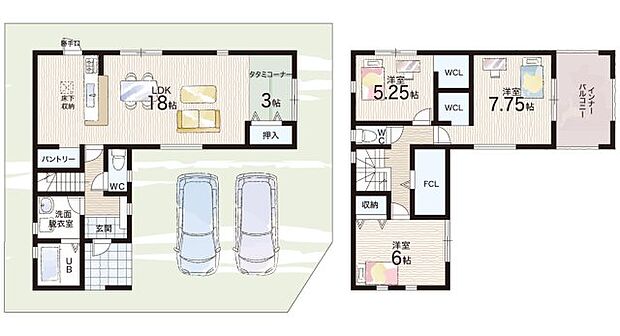 【3LDK】○甲南第一小学校・・・徒歩９分 ○甲南中学校・・・徒歩１０分