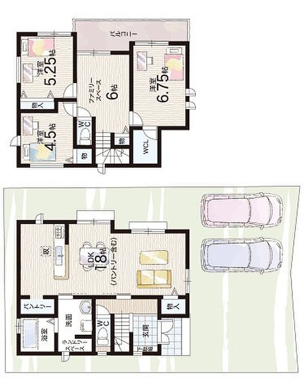 【3LDK】○錦浦小学校・・・徒歩14分 ○江井島中学校・・・徒歩11分