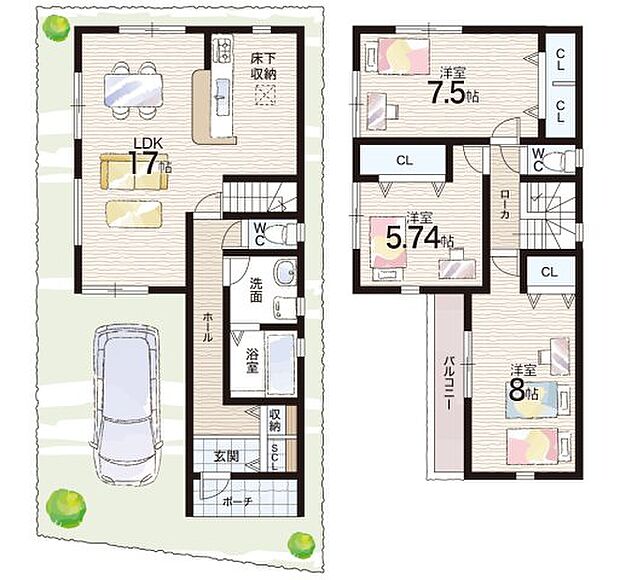 【3LDK】○大久保小学校・・・徒歩15分 ○大久保中学校・・・徒歩17分