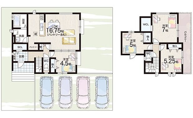 【4LDK+S(納戸)】○木津小学校・・・徒歩7分 ○桜が丘中学校・・・徒歩7分