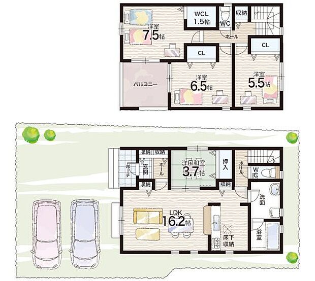 【4LDK】○高浜小学校・・・徒歩15分 ○飾磨東中学校・・・徒歩17分