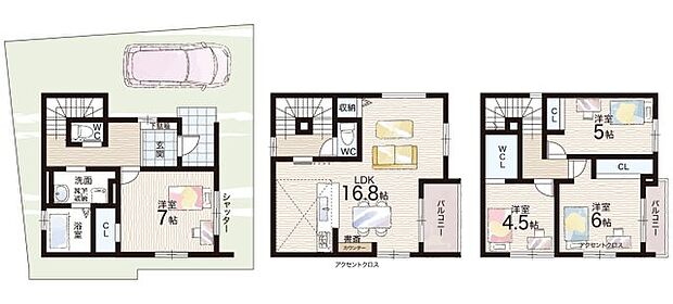 【4LDK】○林小学校・・・徒歩9分 ○衣川中学校・・・徒歩7分