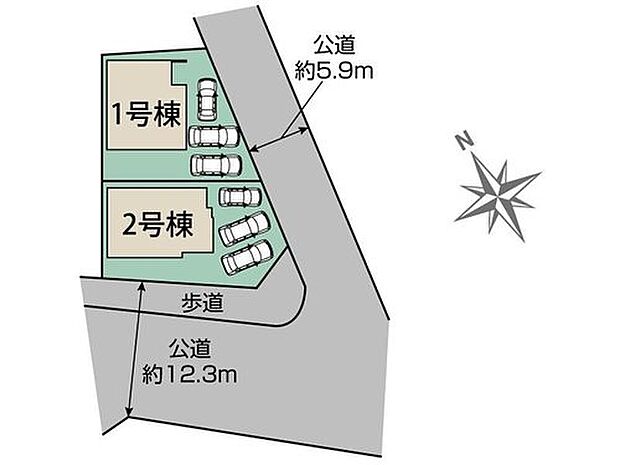 全2棟☆角に面しており見通しも良いです♪駐車は車種により3台可能!