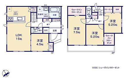 対面式キッチン仕様の約１５帖リビング♪
リビングに隣接したホッと落ち着く約４．５帖の洋室♪
大きな荷物も収納可能なウォークインクローゼット付き♪
２部屋からアクセスできるバルコニー！ 