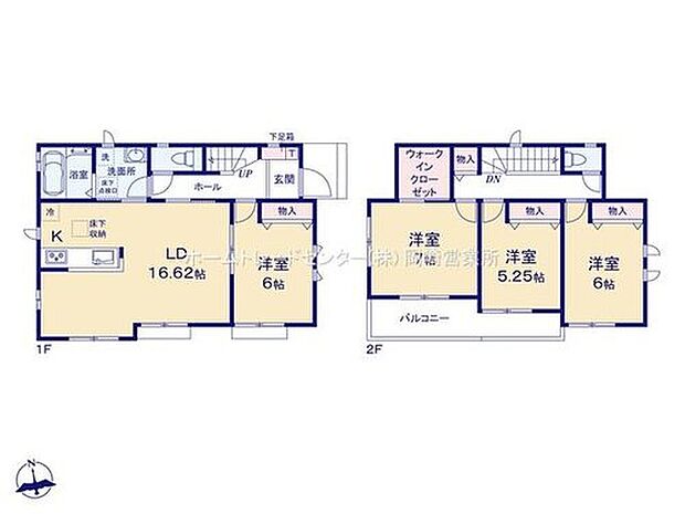 【4LDK】対面キッチンのある16帖のリビング♪リビング過ごす家族の様子の見守りができて安心です◎全室南向きの間取り!ウォークインクローゼットもあります♪南向きのバルコニーつき☆