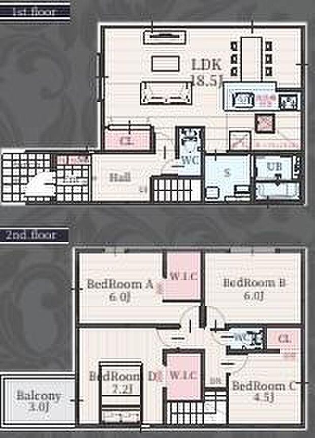 【4LDK】１８．５帖の広々したリビングには、床下収納や食洗器など機能付き☆全居室収納付きで、お部屋をスッキリ快適に♪