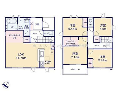◇リビングに３帖のフリースペース付き♪多用途に使える空間です☆◇２階には洋室が４部屋あり、家族個々の時間を大切にできます◎◇各居室収納付きでお家もスッキリ片付きます♪ 