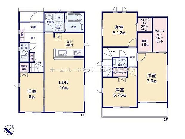 【4LDK+S】◇リビングには洋室が隣接☆リビングと一体利用が可能で多用途に使用できます♪◇家事動線がスムーズな水回り集約設計です◎納戸収納付き♪◇使い勝手の良いワイドなバルコニー有り♪