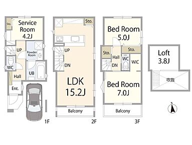 建物プラン間取:2LDK+S 建物プラン面積:79.65m2 建物プラン価格:1700万円 - 