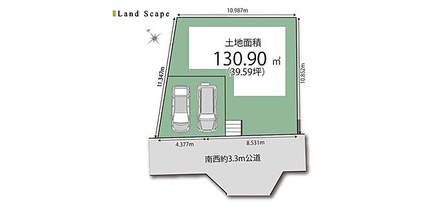 【区画図】ゆとりある約39坪。家族にぴったりな贅沢プランが叶います。