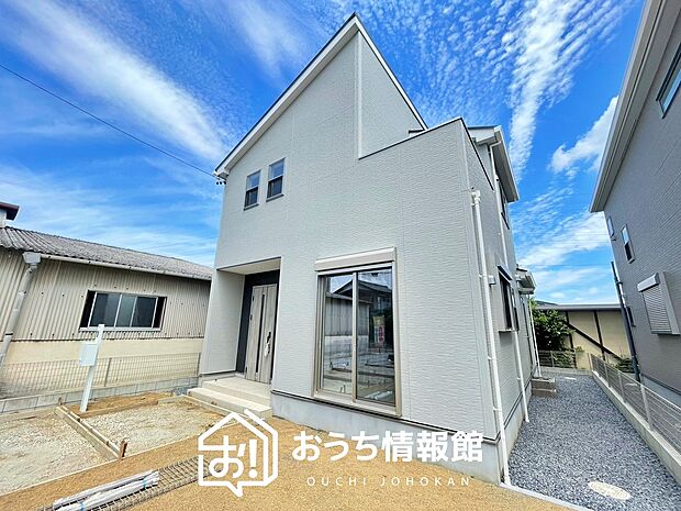 【現地写真(外観)【1号地】】雨で汚れを落とし、耐久性・耐候性に優れた外壁を使用しています。