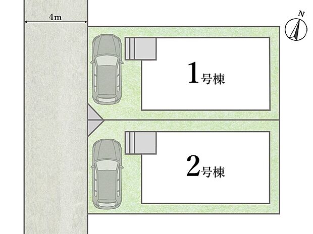 【区画図】
ドラッグストア徒歩3分、コンビニ徒歩5分と気軽に利用しやすい徒歩圏内に買い物施設が揃った暮らしやすい環境。
保育園・小学校徒歩4分、中学校徒歩10分とお子様の送り迎えや通学も安心の住環境!