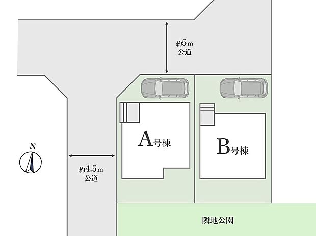 【全体区画図】
小中学校が徒歩6分内、保育園・幼稚園が徒歩10分園内に点在し、共働きの子育て世帯にも安心な住環境。