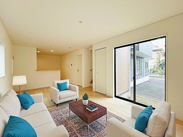 【【LDK:2号棟】】本画像はCGで作成しており、実際に現地に家具は配置しておりません。また、価格に家具は含まれません。