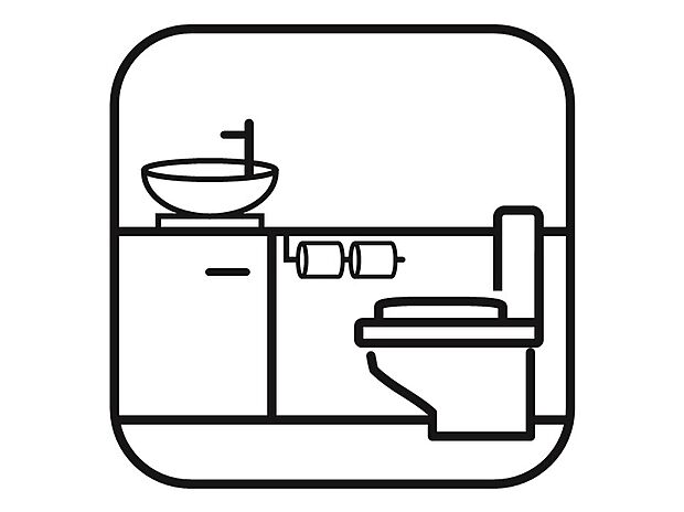 【【手洗いカウンター付きトイレ】】トイレには、コンパクトな手洗いカウンターが設けられています。すっきりとしたデザインで見た目にも広さとゆとりを感じることができます。
