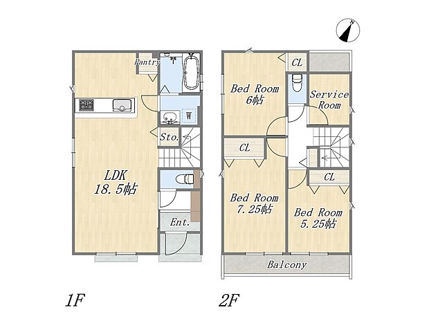 【【参考プラン:2号地】】Plan:3SLDK+Pantry+カースペース2台
建物参考価格:1903万円
建物面積:91.08m2