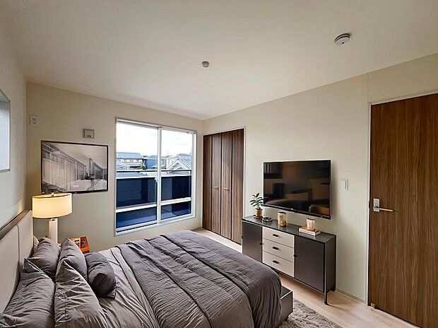 【1号棟ベッドルーム】画像の家具はAIで生成されたものです