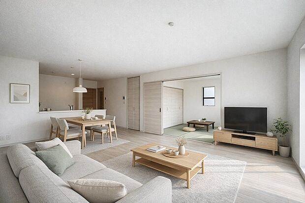 【2号棟 LDK】この家具はAI生成によって配置されたものです