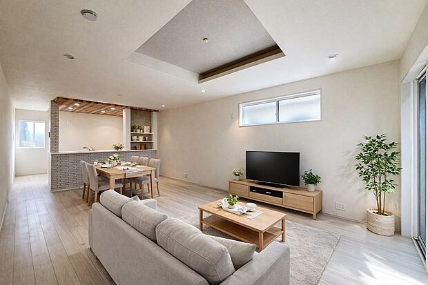 【2号棟】LDK この家具はAI生成によって配置されたものです