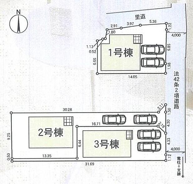 【区画図】
カースペース2台分ご用意ございます♪(車種によります)ご家族分の自転車を駐輪したり、来客用の駐車スペースとしてもお使いいただけます♪